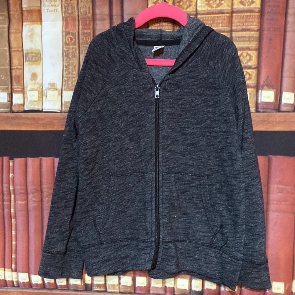 Old Navy unisex‎ hooded gray zip up hoodie sweatshirt 8